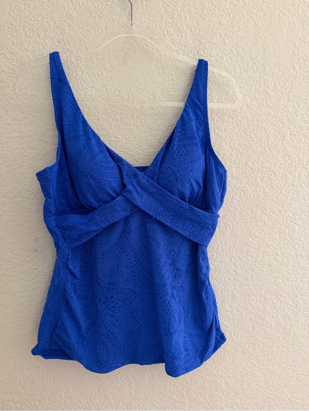 Swim Solutions Twist Front Textured Paisley Tankini Top